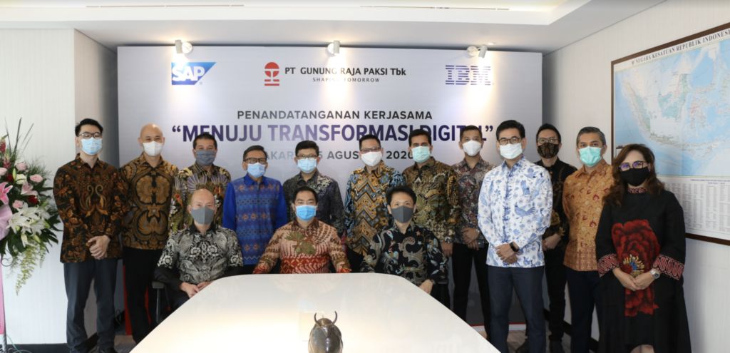Management teams from GRP, IBM and SAP Indonesia met in August 2020 for a Digital Transformation meeting